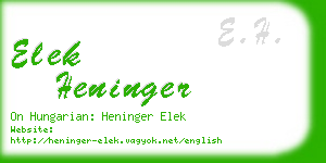 elek heninger business card